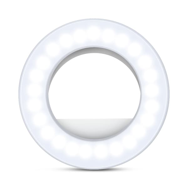 Hvid mobiltelefon selfie-lys, ringlys, 40 LED-lys med 3 B