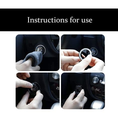 Motor Start Stop Button Cover, Car Engine Start Stop Switch Button, Self-Adhesive Car Engine Switch Decoration (Carbon Fiber)