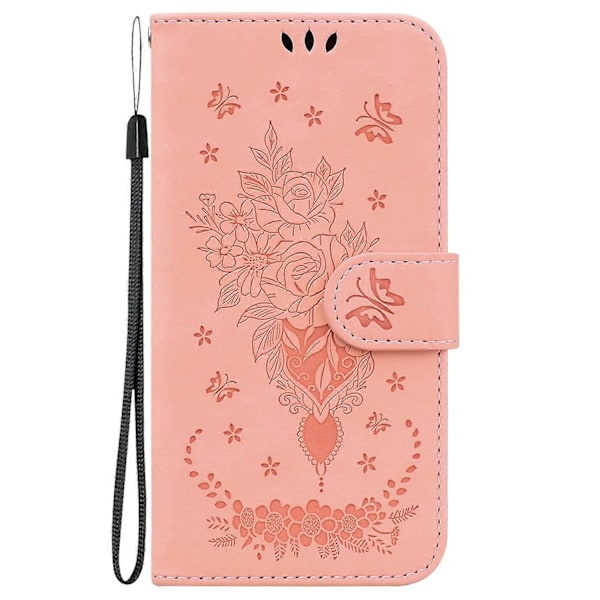 Fjärilsros Læderetui til iPhone 15
