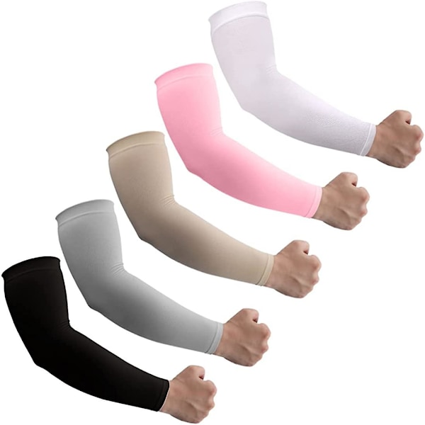 Upf50+ Sol UV Beskyttelse Kjølende Ermer, 5 Par Kompresjonsermer For Arm Tatoveringsdekning