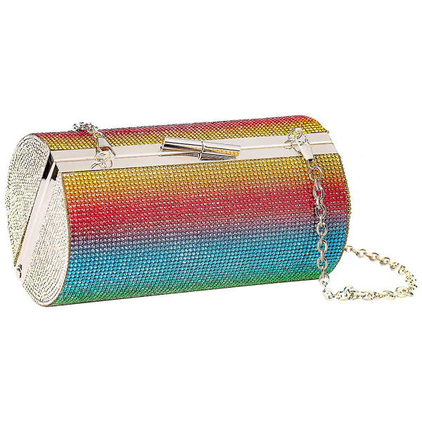 Värikäs tekojalokivi käsilaukku Naisten Clutch Crystal laukku Tyylikäs paljetteja ilta