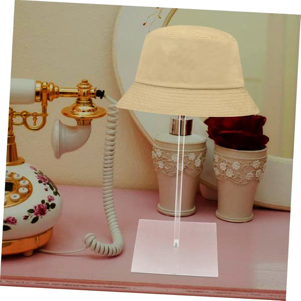 Akrylhattstativ Rund Baseballcap Organizer Plassbesparende Bordstativ for Garderobe Soverom Kommode