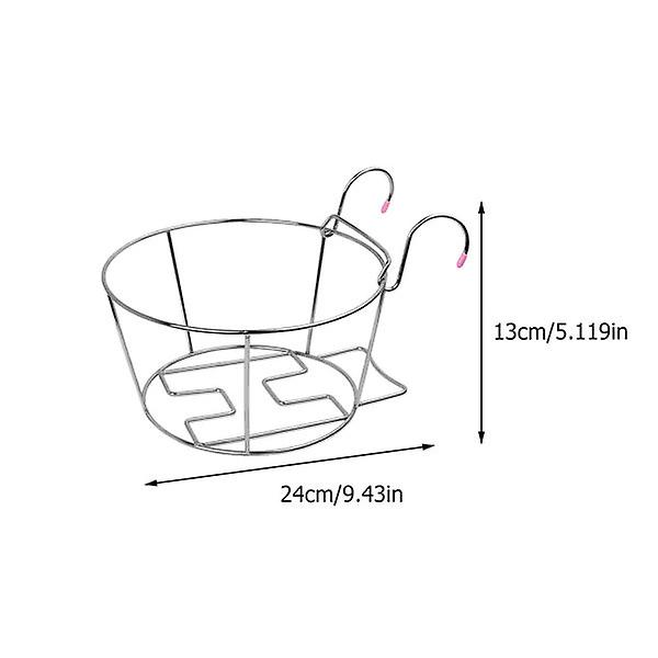 2 stk Udendørs plantehylder Dæk Skinneplantekasse Gelænder Plantepotter Hegn Metal Potte Stativ Hængende Sh Silver 24X24CM