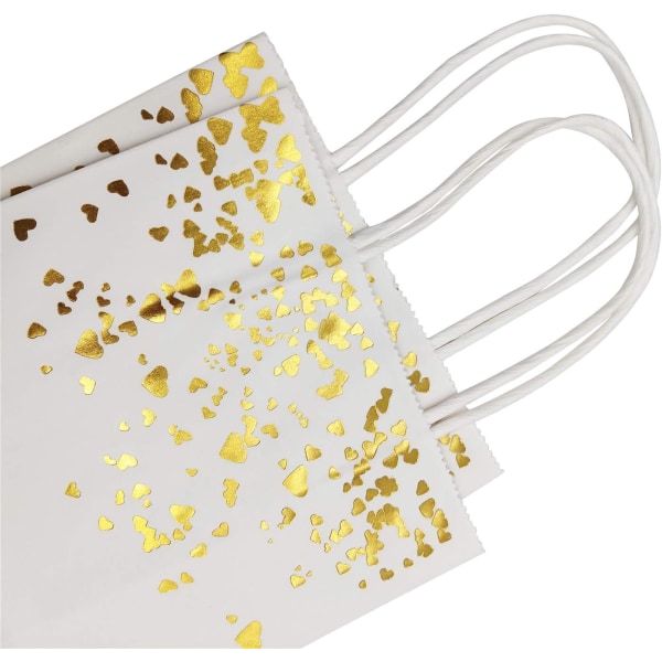20 kappaletta paperilahjapusseja, kiillotettu kahvoilla, käytetään syntymäpäivissä, joulujuhlissa ja häissä (valkoinen)