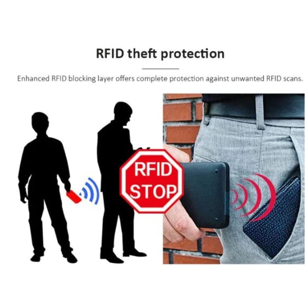 RFID-sikker læderjakke kortholder (brun)
