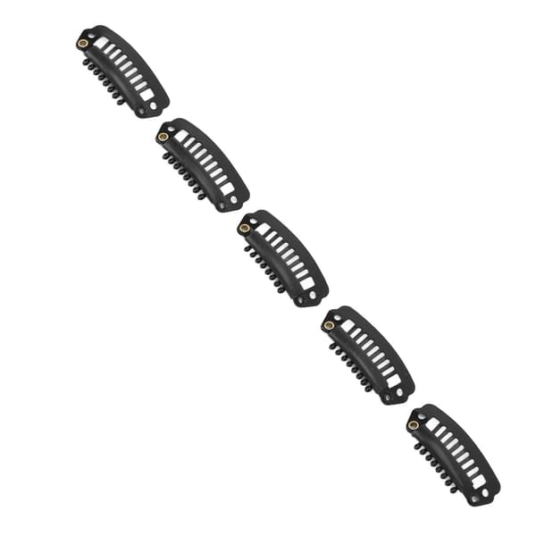50 stk. Hårforlængerclips Rustfrit stål DIY 8 Tænder Snapkam Parykclips Tilbehør 2,8 cm Sort