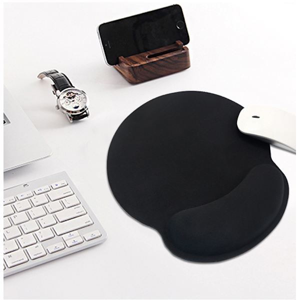 Ergonomiskt stöd, extrafin fiber och gel, halkfri, bekväm, lindrar handledstryck på tangentbord och mus