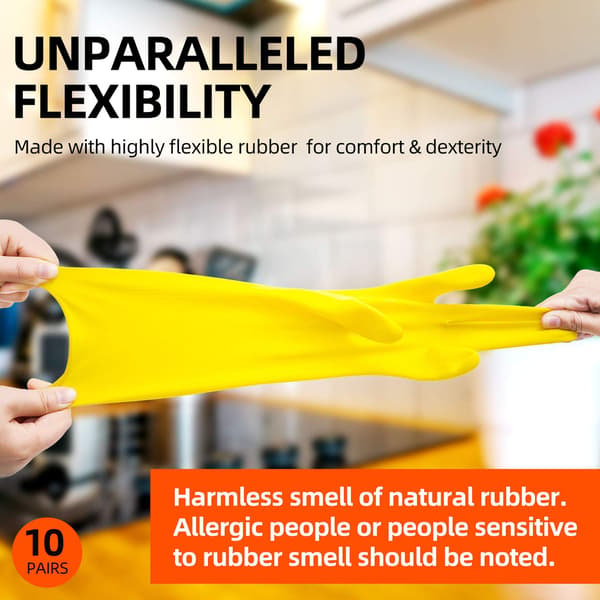Reusable Household Gloves, Rubber Dishwashing Gloves, Extra Thick