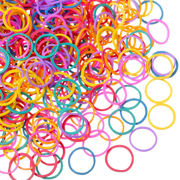 1000 st Mini Gummiband Mjuka Elastiska Band för Barn Hår Flätor Hår Multicolor Multicolor