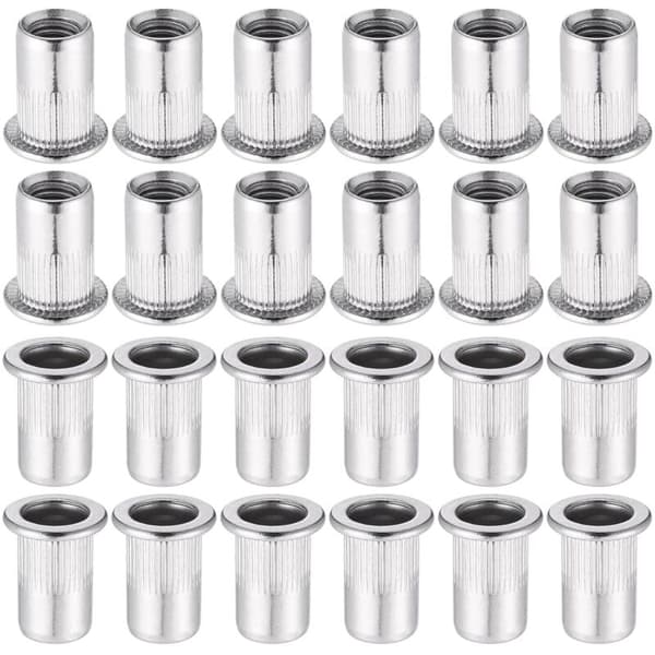 60 Pieces 304 Stainless Steel M8 Flat Head Rivet Nuts Blind Rivet Threaded Rivet Nuts for Threaded Insert Pliers