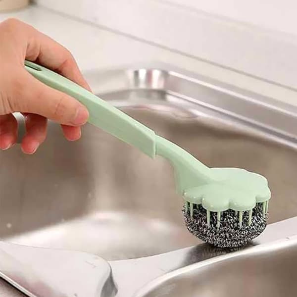 Long-handled dish brush - For cleaning pots - Frying pans - Plates and cutlery - Kitchen