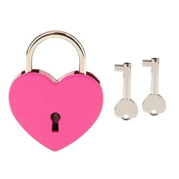 Litet metall hjärta Hänglås Kärlekslås Peach Heart Mini Lådväska Litet hänglås Minilås Med Nyckel Smycken 1 Styck