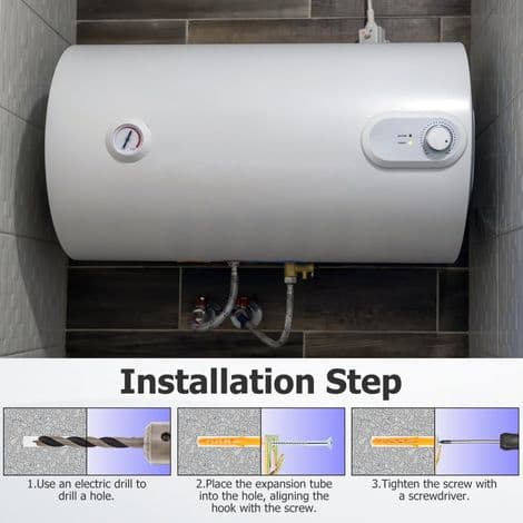 Four brackets for wall mounting water heaters and other appliances - robust mounting frame and accessories included