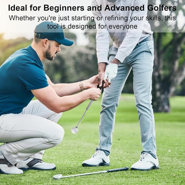 Right-Handed Golf Training Aid, Golf Training Aid Swing Trainer with 1 Arm Posture Correction Strap, Telescopic Golf Simulator, Golf Practice