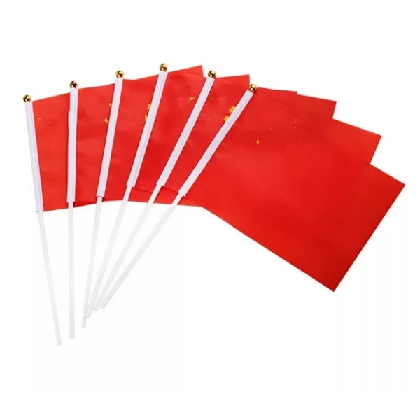400-pack Enfärgad Röd Blank Flagga Liten Mini Enkel Röd DIY-flagga På Pinne för Markering Dekorationer, 14×21cm