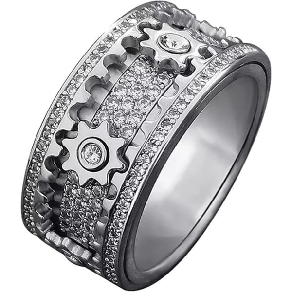 Anxiety Stress Relieving Band Rings Man Couples Rotating Mechanical Ring( 8)