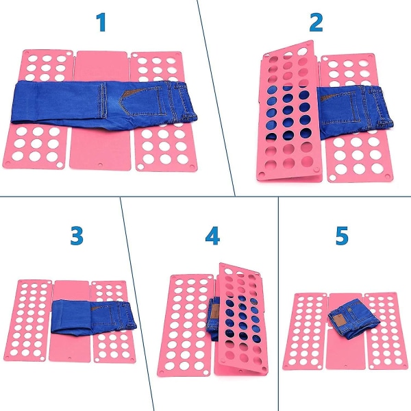 Børnetøjsfoldebræt, T-shirt-foldebræt, hjælpemiddel til at folde vasketøjsroyal pink