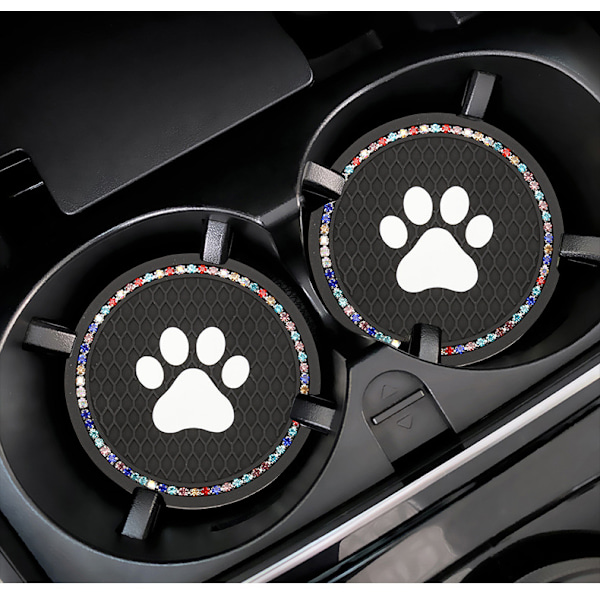 2-pak Hundepottes Interior Tilbehør PVC Diamant Kop Pad til Bil Kop Måtte, Vand Kop Måtte