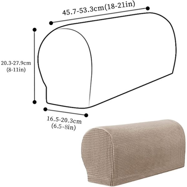 2 stk. Armlænsbetræk Blødt Polyester Spandex Strækstof Vandafvisende Armkapsler Til Stol, Sofa, Couch Sand Farve