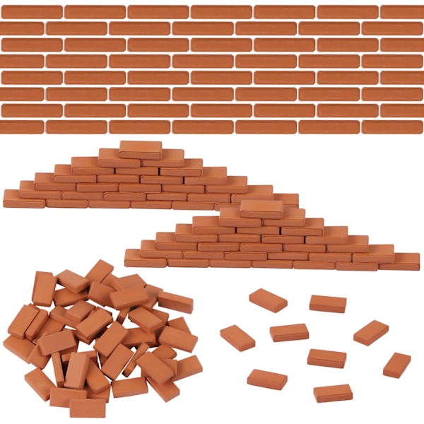 50 stycken Mini Tegelsten Små Tegelsten för Landskapsarkitektur Röda Miniatyr Tegelsten Modell Tegelsten Små Vägg Tegelsten Falska Tegelsten för Hantverk