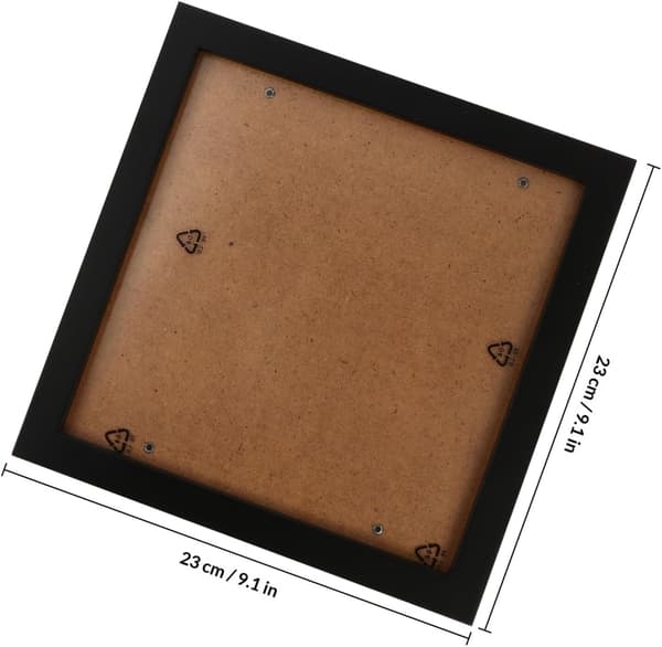 Square Wooden Photo Frame Simple Creative Design Black Wood Material Stable Movable Support