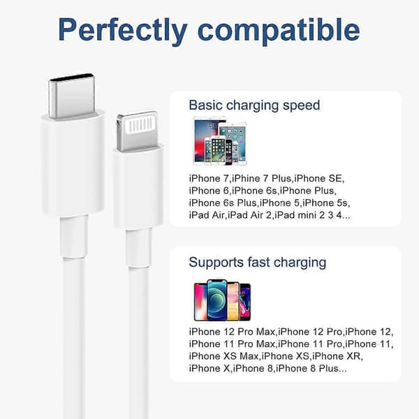 2-pakning iPhone Ladekabel Hurtiglading Kompatibel med iPhone14/14 Pro/14 Pro Max/13/13pro/12/12 Pro/12 Pro Max 2 meter