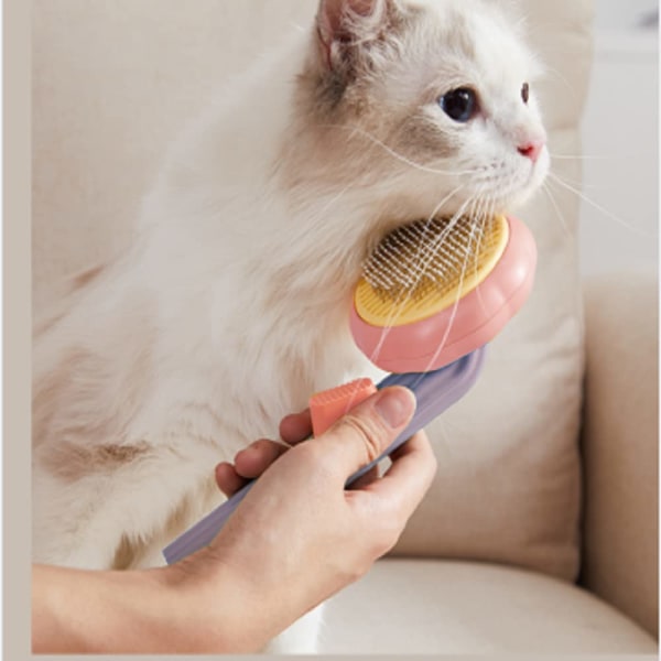 Multifunksjonell selvrensende børste for fjerning av løst hår, bærbar kattehårbørste