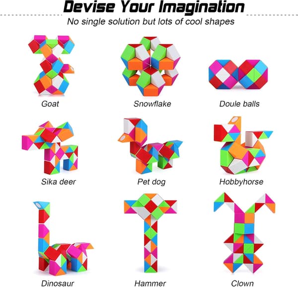 24 osaa 3D Magic Ruler Twist -palapelilelu