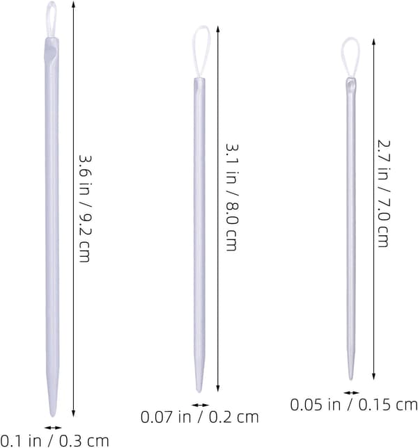 9 Pieces Large Eye Nylon Wool Threading Needles, Medium and Small Sizes