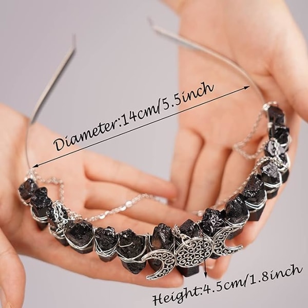 Raakakristalli Kvartsi Pääpanta Bohemian Moon Crystal Tiara Goddess Crown Hääpääpanta Naisille Tytöille
