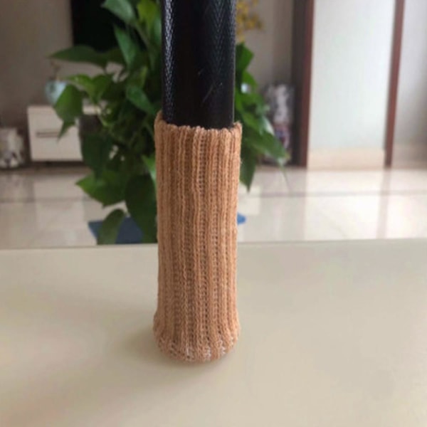 24 st Möbelskydd Hög Elastisk Golvskydd Halksäkra Stolsbensstrumpor Överdrag Möbelskyddssats, Passar Diameter Från 1\" Till 2\", Stickad Beige