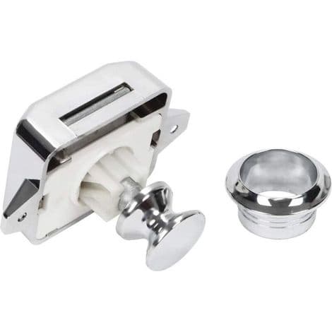 Tryckknapp för husbil - Skåpdörrstängningsknapp för husbil, husvagn, 5 stycken, silver