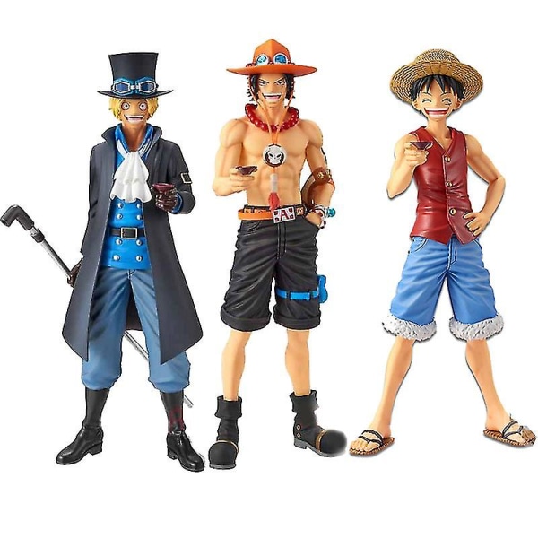 20cm Anime One Piece Tre Brødre Figur Samleobjekt Modell Dekorasjon Statue Leke Figur Jul GaveACE i eske