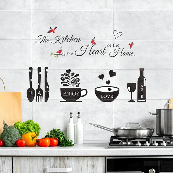 1 pc Kitchen Quote Wall Decals Kitchen Dining Room Wall Decals Wall Art Kitchen Utensil Decorations Wall Decor for