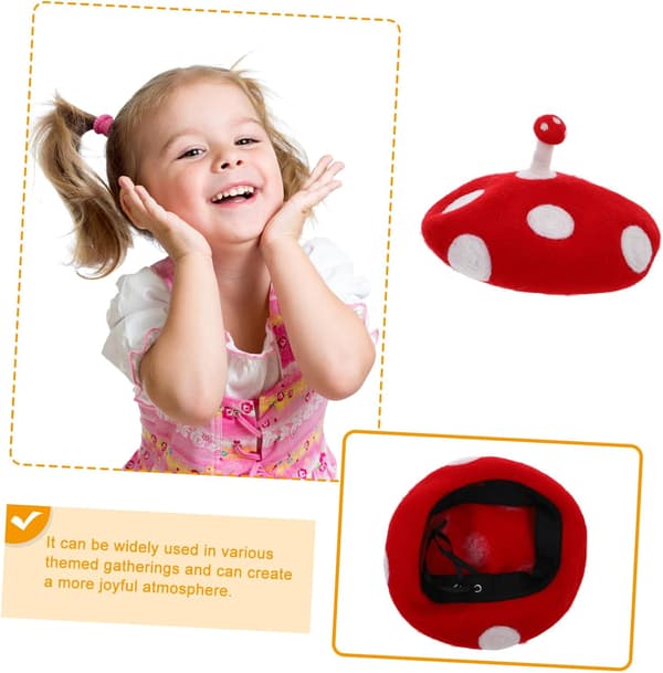 Ullfilt Beret Sopphatter for Tenåringsjenter Sopphatt Cosplay Kostyme Tilbehør for Trollmann Temafester