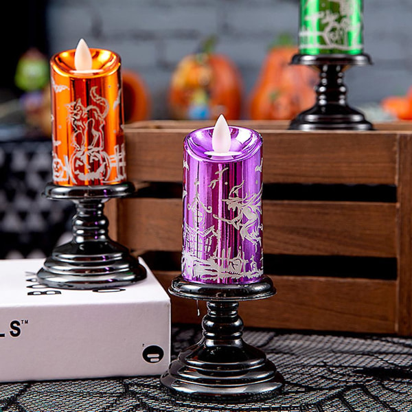 Halloween LED-kynttilävalo Elektroninen kynttilävalo Koristeet Lomakausi Baari Kotijuhlat Pöytäkoriste Rose Red