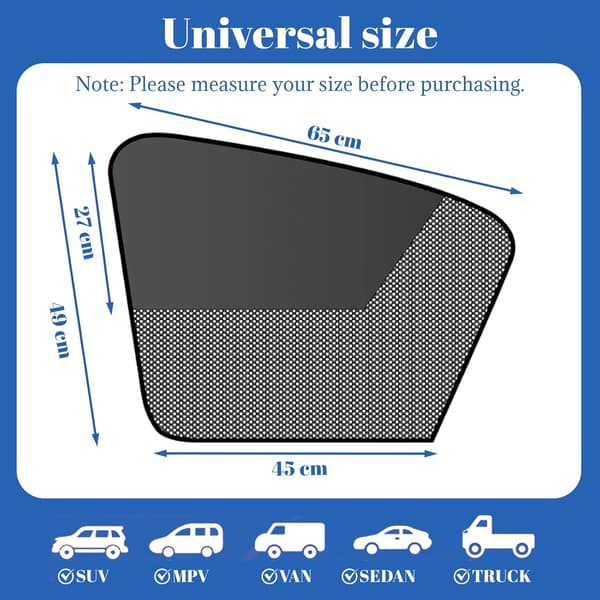 Two-piece car sunshade, designed for the driver's side, blocks UV rays and heat (windshield).
