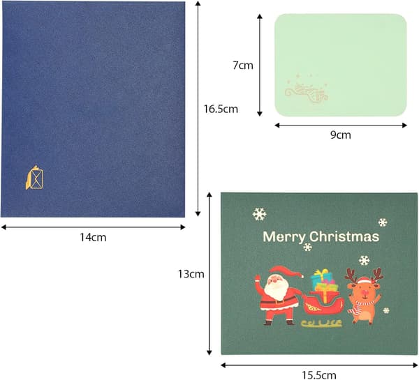 Pop-up julkort - Tomte, ren och presenter - God Jul