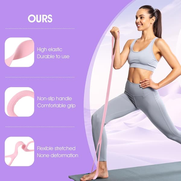 Figure-Eight Resistance Bands with Handles, Portable Elastic Exercise Loop for Yoga, Pilates, Arm, Back, and Shoulder Workouts