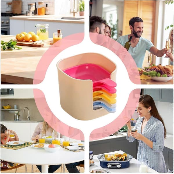 Dip Bowls with Handles, Reusable Stackable Sauce Containers, Dishwasher Safe Spice Set, 6 Pcs