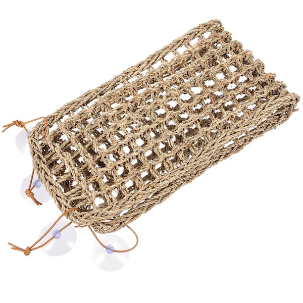 Reptil Firben Skægøg Hammock Reptil Klatre Lounger Naturlig Sægræs Hammock Seng Til Firben Lysebrun 75x18cm Light Brown 75x18cm