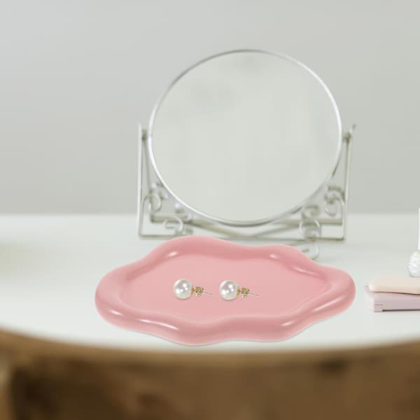 Pink Cloud Keramisk Smykkefad til Ringe og Halskæder