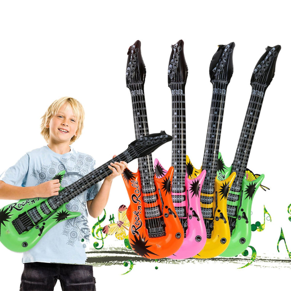 6 st Musiktema Hjärnleksak Partyfavörer Uppblåsbara Akustiska Gitarrer Uppblåsbara Partyrekvisita Gitarr Ba