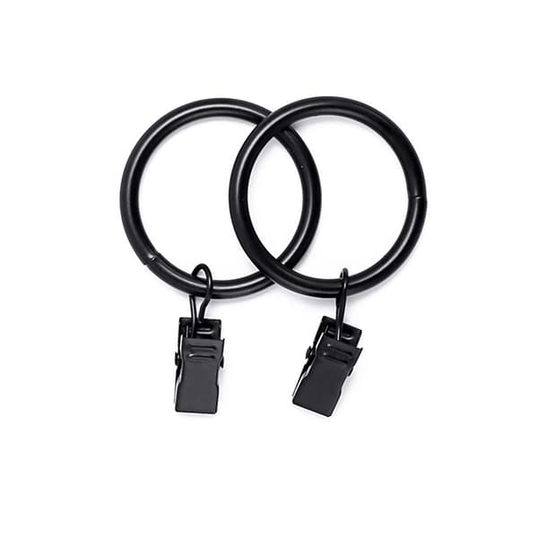 Sæt med 20 gardinclipsringe 3,0 mm x 25 mm, Sort