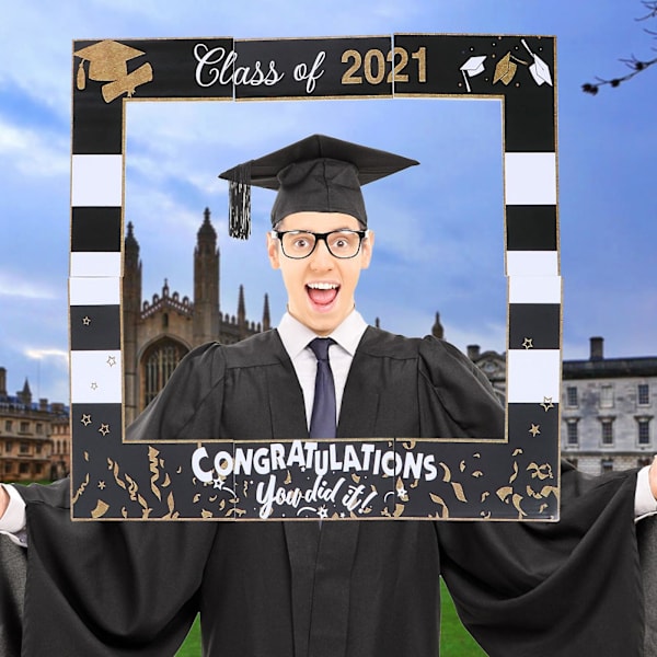 1 stk Kreativ 2021 Graduation Foto Ramme Fest Fantastisk Bilde Selfie Ramme Assortert Farge 74X64CM