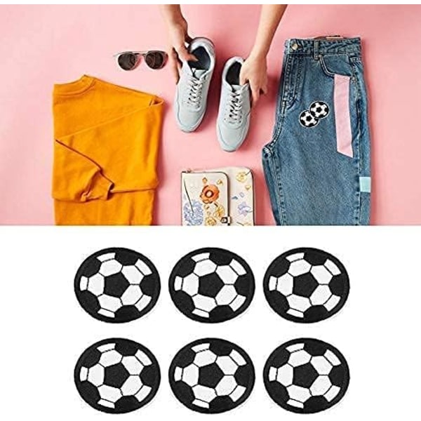 Stof Fodbold Broderet Patch Flere Designs Dekoreret DIY Sytilbehør Dekoration Tøj Etiket Håndværk Tilbehør