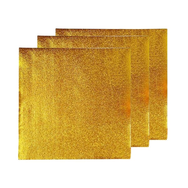 200 st Aluminiumfolie Papper Guldfolie Papper Inpackningspapper Present Matförpackning Papper För Förpackning Cho Golden 20*20cm