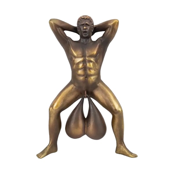 Dörrklocka Resin Ornament Staty Utomhus Trädgårdsskulptur Dekoration guld