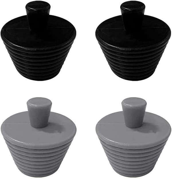 4 stk. vaskepropper i gummi, silikonpropper for vask