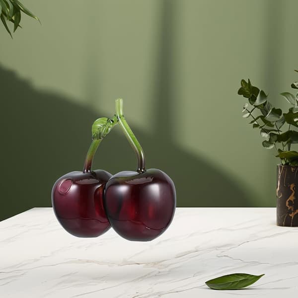 Unique Cherry-Shaped Glass Vase Small Flower Vase with Stable Base and Easy-to-Clean Design